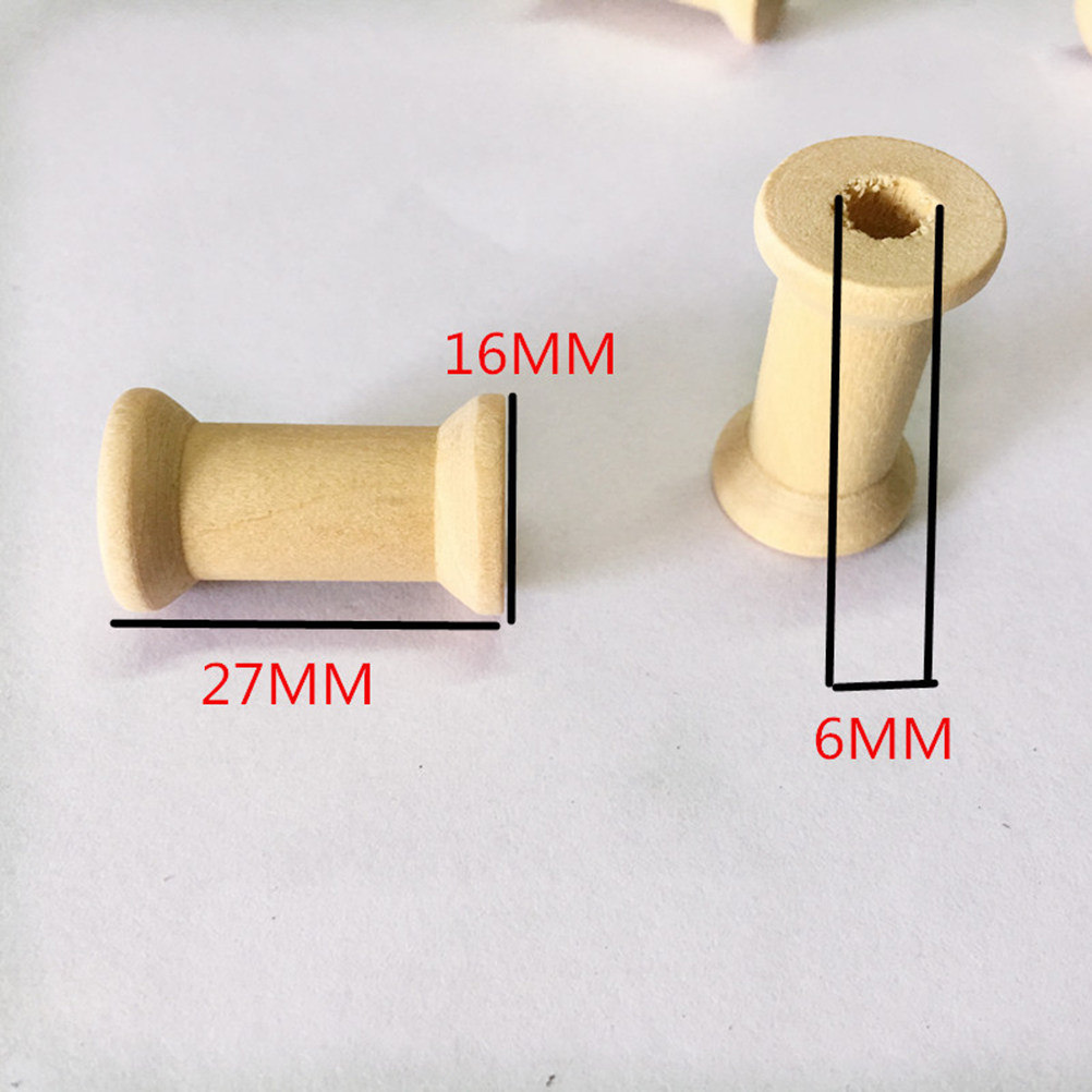 Woodworking Easy Projects - 60 قطعة من بكرات الخيط الخشبية