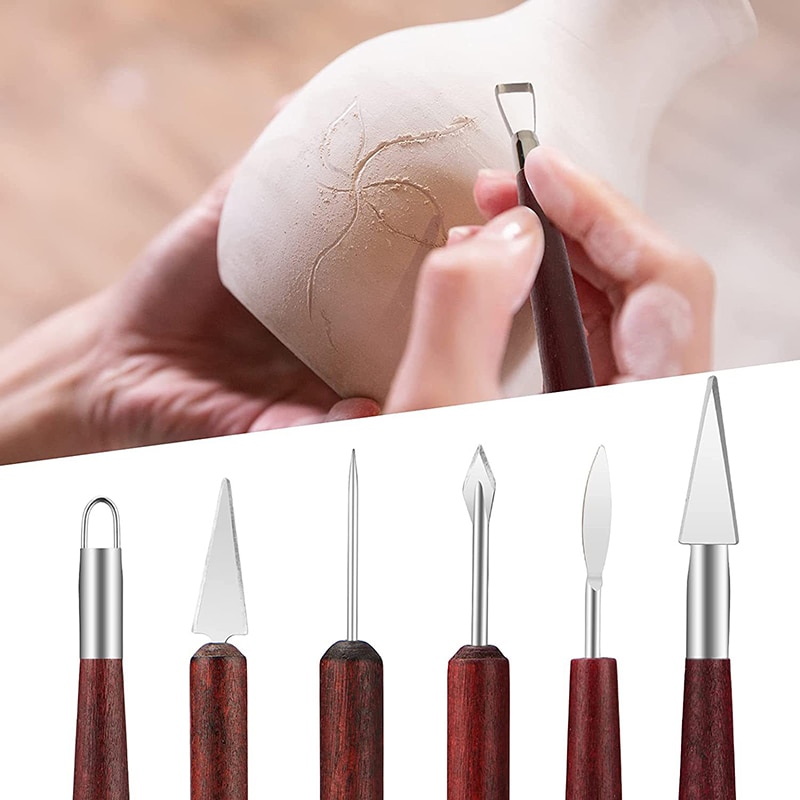 6 ادوات نحت الفخار الفخار مجمو - مراجعة Wood Chisel Set وسعره
